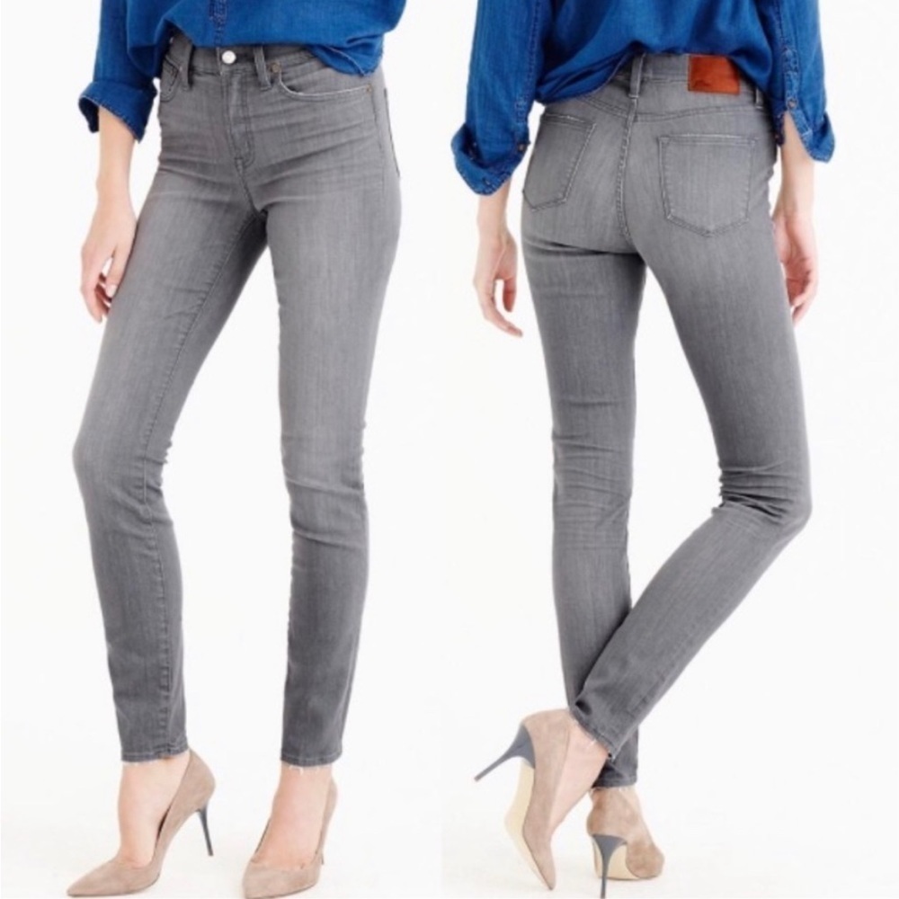 J Crew Factory Womens High Rise Skinny Gray Denim Jeans Stretch Size 27